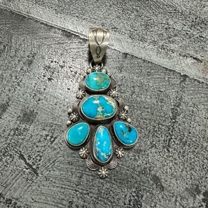 Native Blue Ridge Turquoise Cluster Pendant